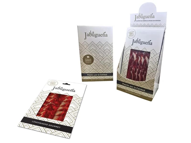 Lonchas de jamón de bellota ibérico cortadas a cuchillo
