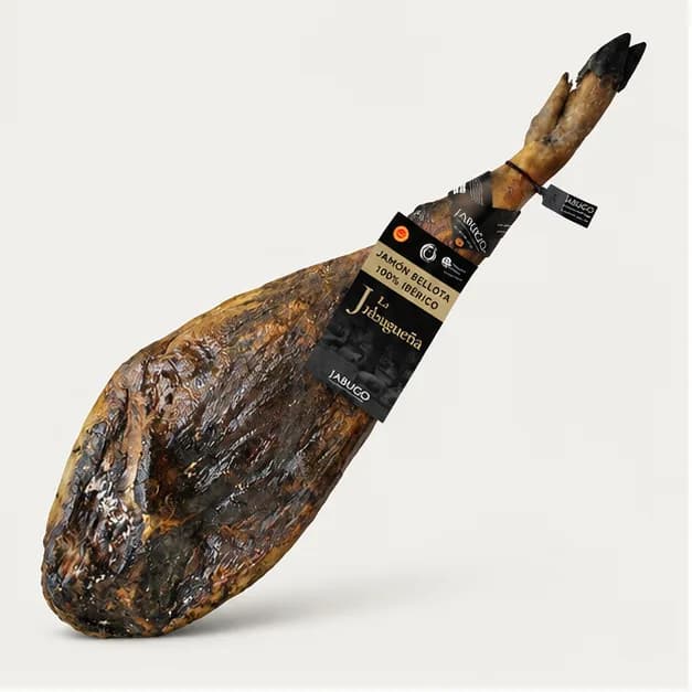 Jamón de Bellota 100% ibérico D.O.P. La Jabugueña, sobre fondo claro