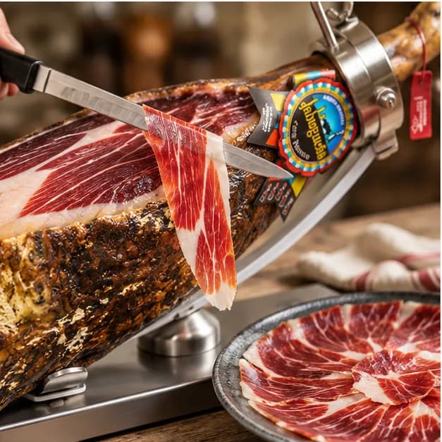 Jamón de Bellota ibérico 50% Raza Ibérica La Jabugueña, en detalle