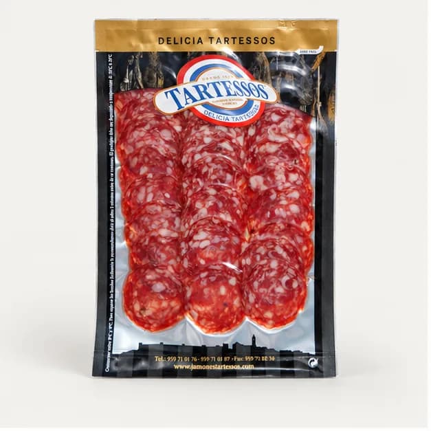 Salchichón Ibérico Tartessos, sobre fondo claro
